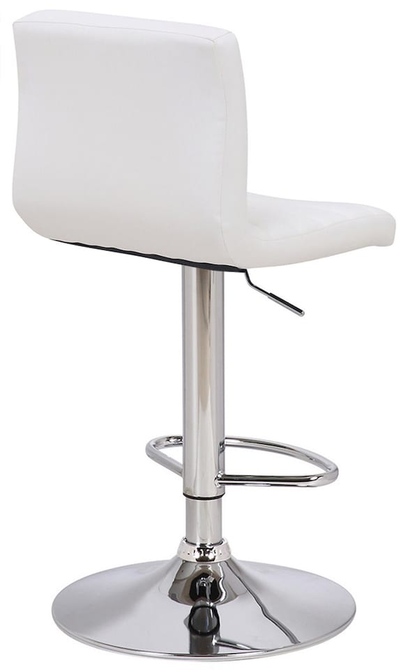 image 1 of Florentino Single Leather Kitchen Bar Stool, Chrome Footrest, Adjustable Swivel Gas Lift, Breakfast Bar & Home Barstool, White