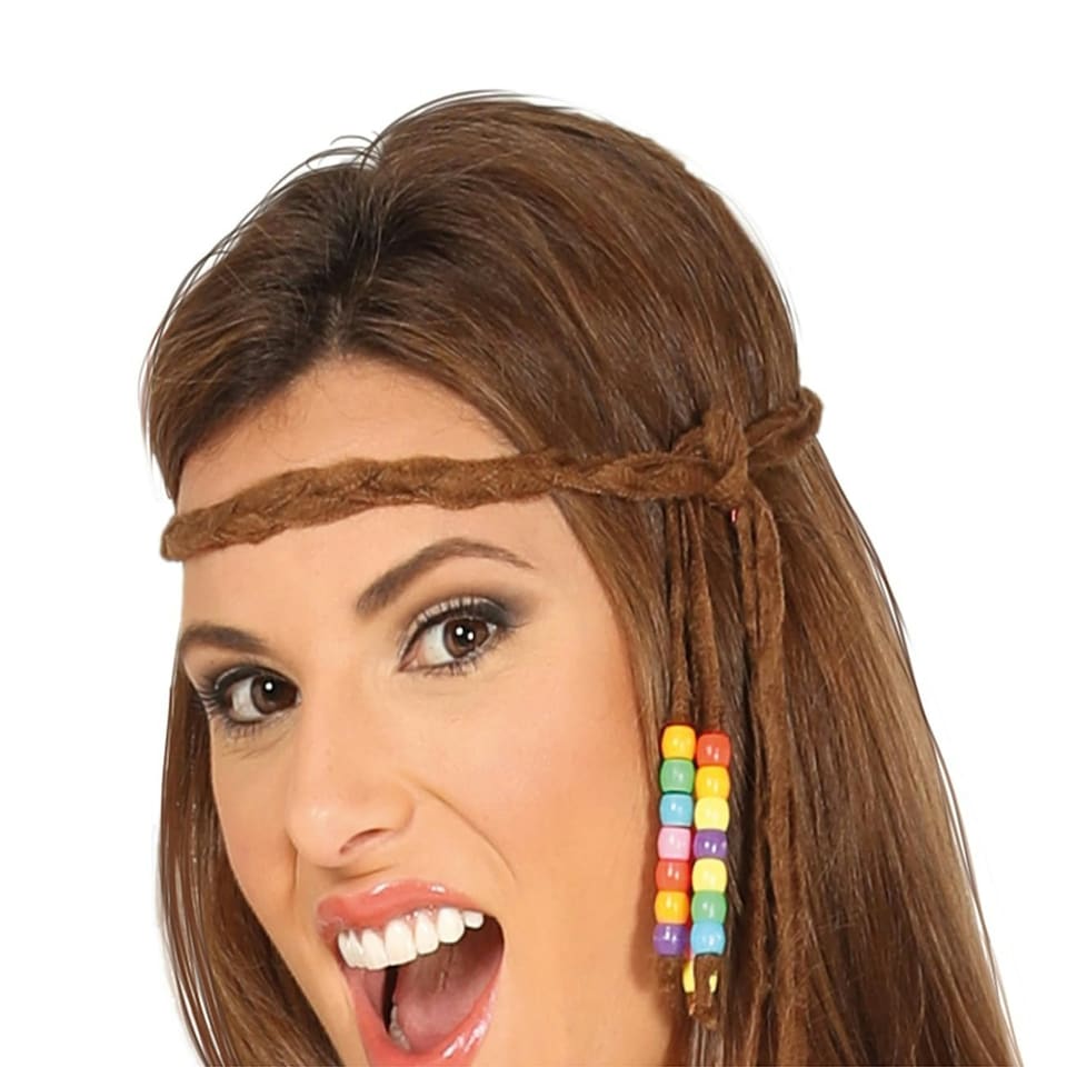 image 1 of Fancy Dress Adult Hippie Brown Dress Costume - XL
