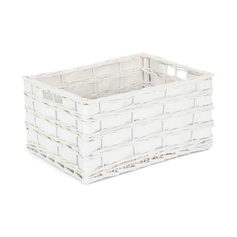 image 1 of Unlined White Scandi Storage Basket White | White | S