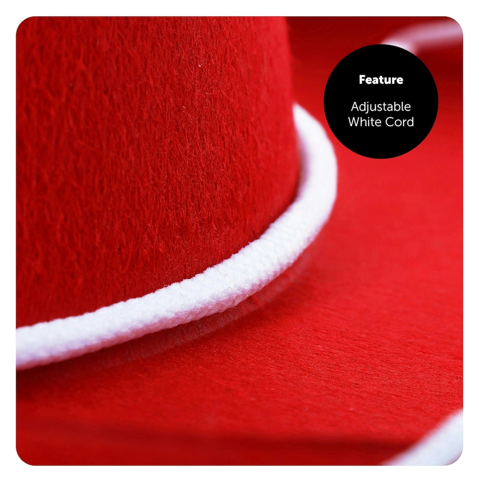 image 1 of Child's Red Cowboy Hat – Fun Fancy Dress Western Hat for Kids Red | 1