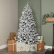 image 3 of 6ft (1.8m) Snow Flocked Artificial Christmas Tree with Green Metal Stand and 455 Tips
