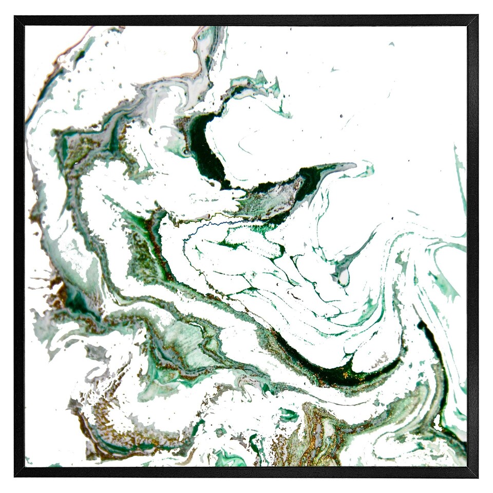 image 1 of Green marble (Picture Frame) White | XL