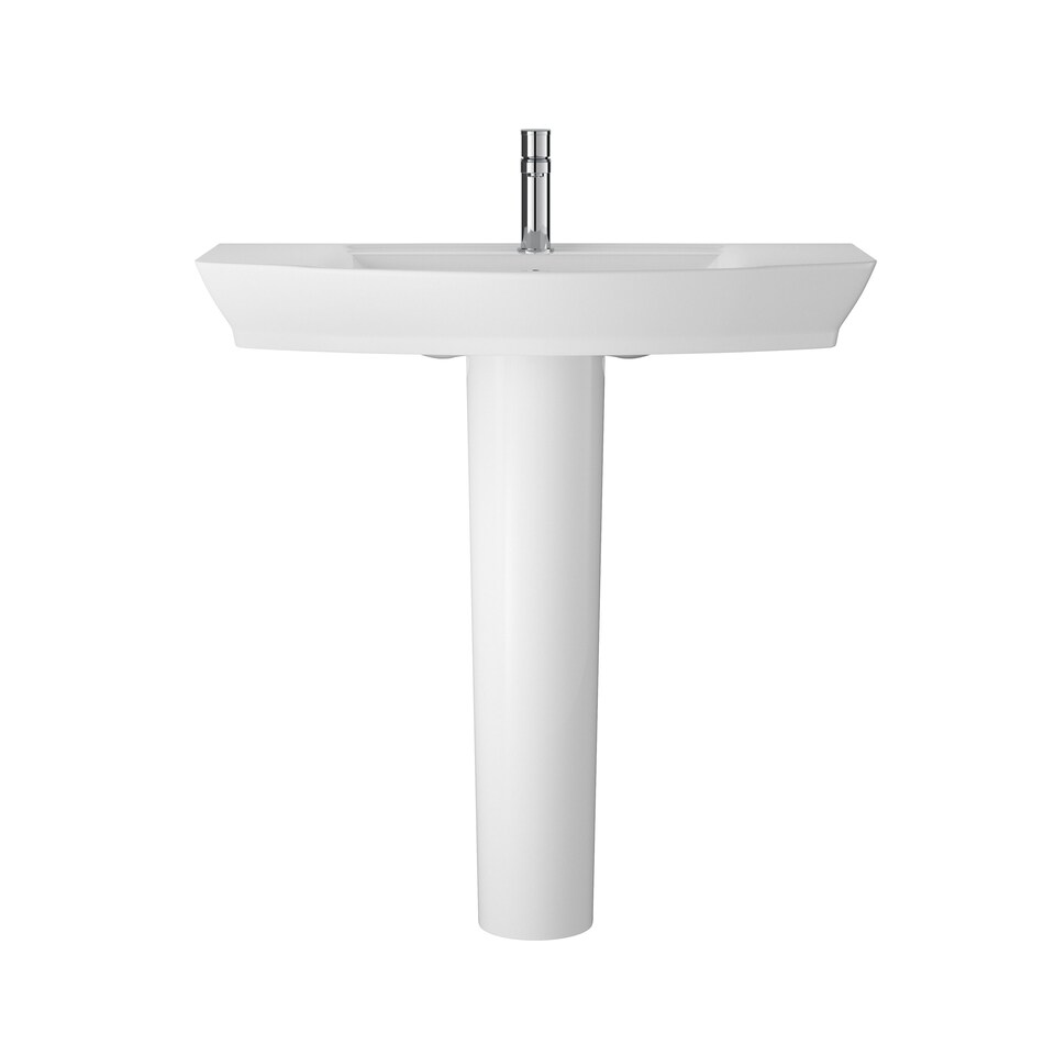 image 1 of Spirit Ceramic Square Basin Full Pedestal Tap Not Included 850mm | White | White | 465 x 850 x 820mm