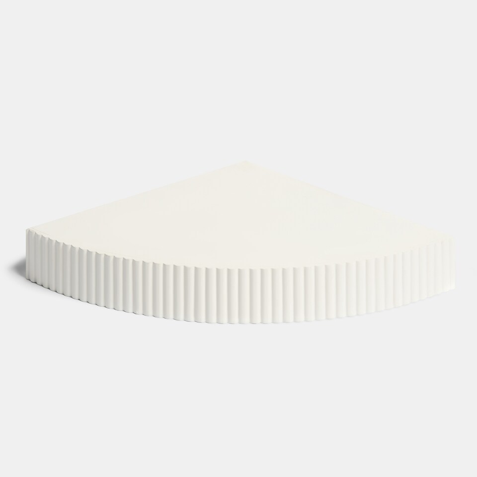 image 1 of OHS Ribbed Corner Shelf Wall Mounted Storage Space Saving Modern