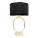 image 4 of ValueLights Antonia Black with Gold Inner Drum Shade Brushed Gold Oval Table Lamp with Bulb Gold