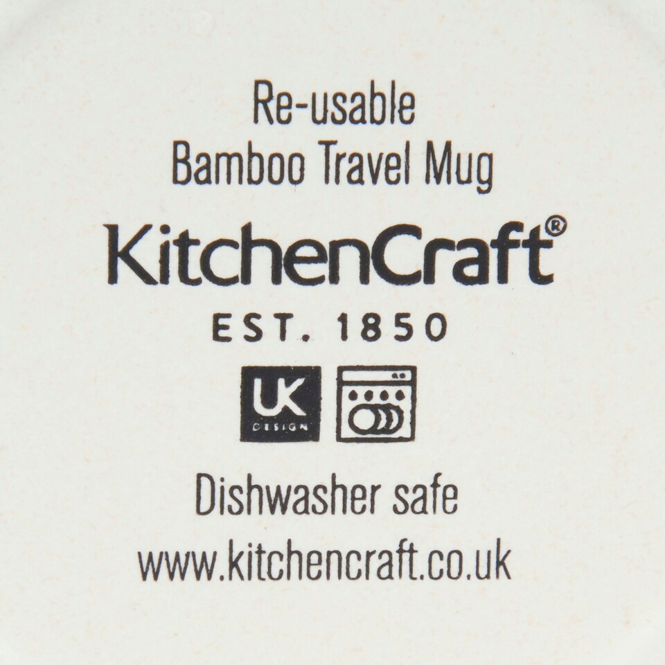 image 1 of KitchenCraft 410ml Bamboo A to Z Letter "W" Reuseable Mug Multi