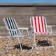 image 5 of Harbour Housewares Folding Metal Beach Chairs - Red/Green Stripe - Pack of 2 | Multi | Multi
