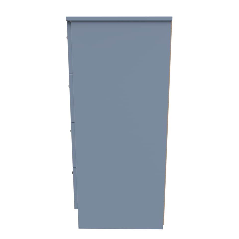 image 1 of Trent 4 Drawer Bedside Cabinet in Denim Blue (Ready Assembled) | Blue | Denim Blue