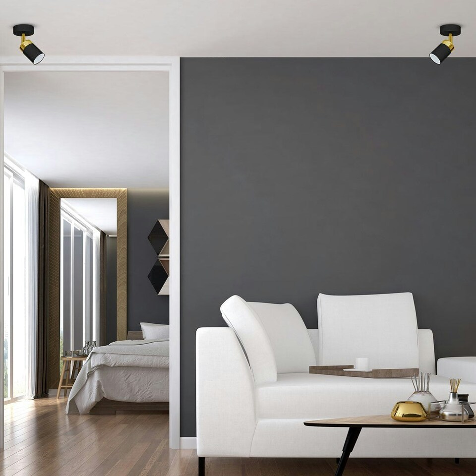 image 1 of Milagro Wall Lamp Joker Black/Gold 1XGU10