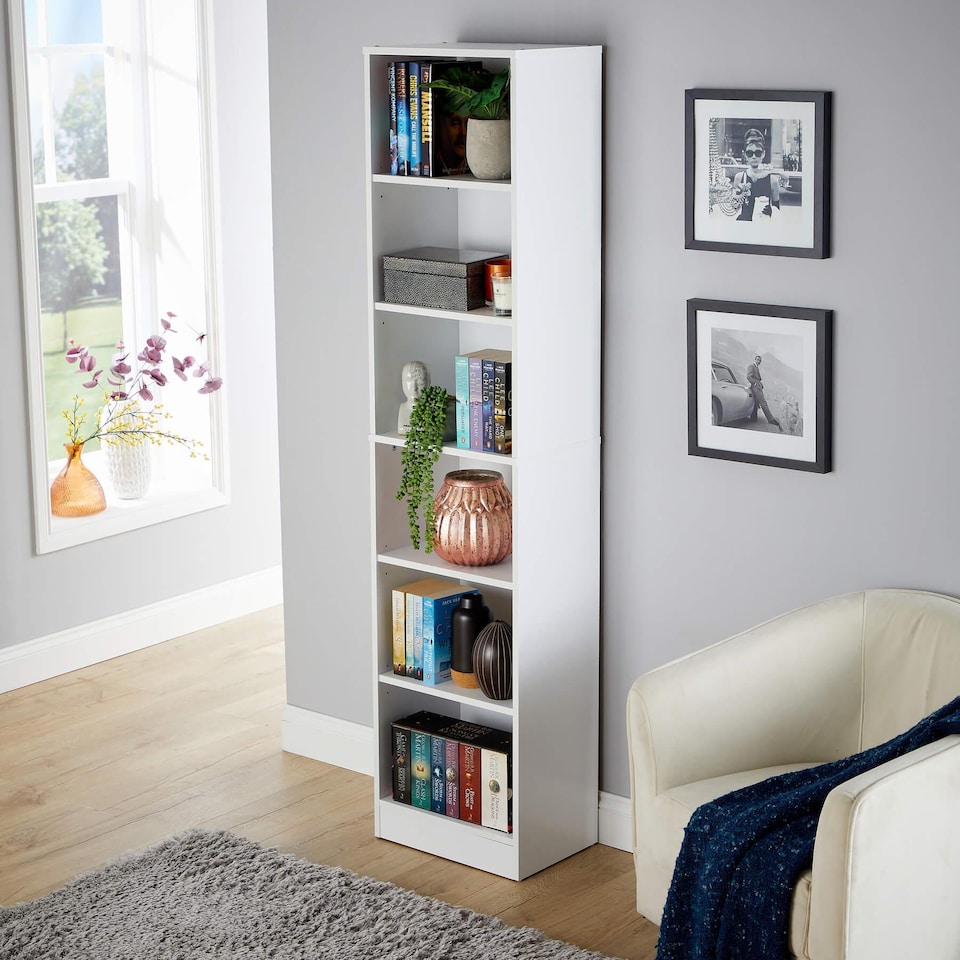 image 1 of Bookcase Display Shelf Freestanding Book Storage Unit Home Living Room Furniture | White