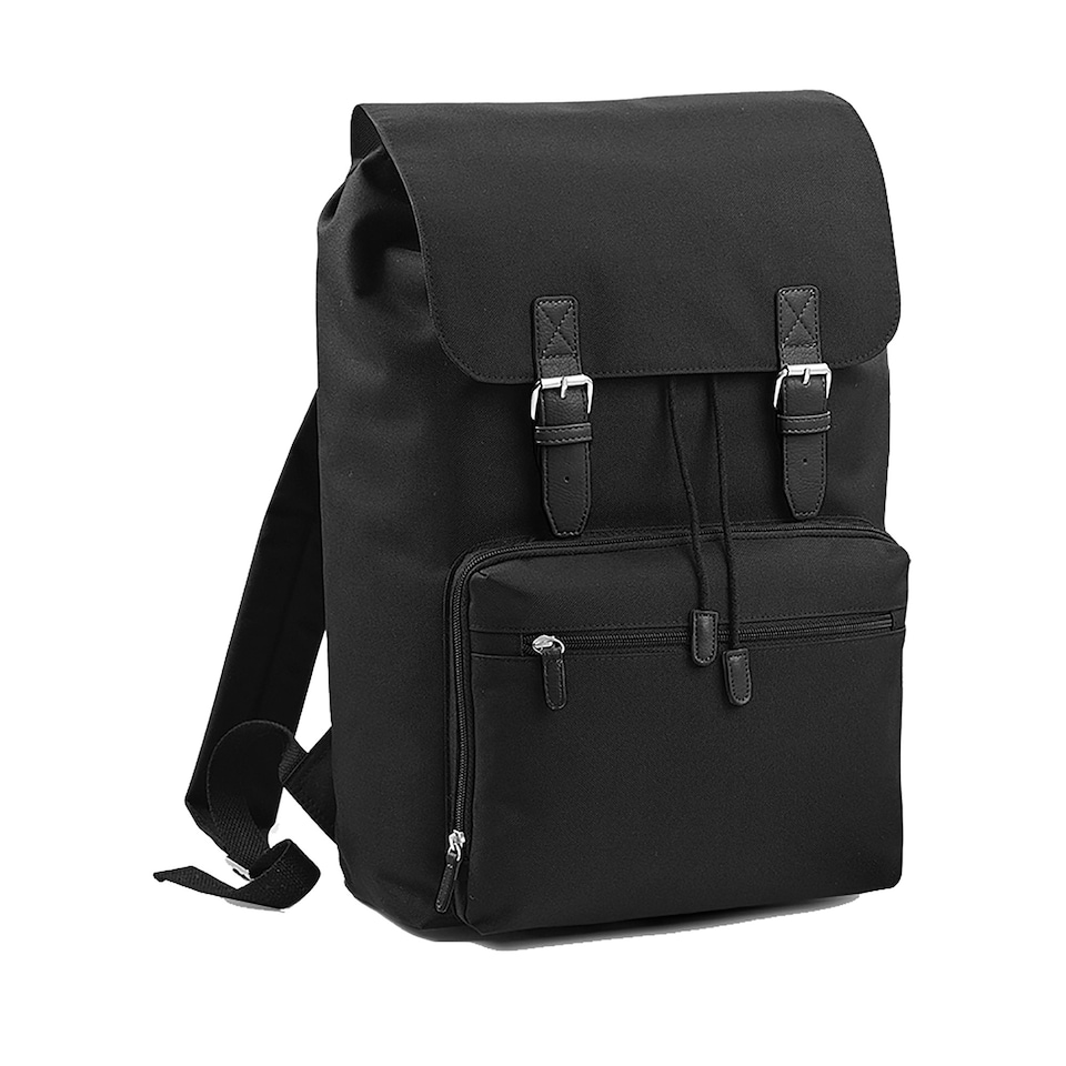 image 1 of Bagbase Heritage Laptop Backpack Bag (Up To 17inch Laptop) - Black/Black - One Size