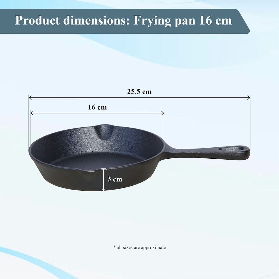image 1 of Buckingham Pre-Seasoned Cast Iron Skillet Pan 16.5 cm.