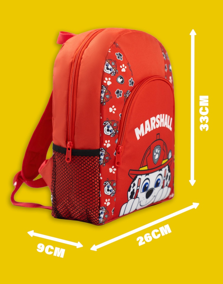 image 1 of Paw Patrol Marshall Kids Red Backpack | Unisex Children's School Bag with Zipper | Ideal for Back to School & Carrying Books | Official Paw Patrol Merchandise | Red | Red