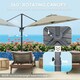image 3 of Outsunny 3 x 3(m) Cantilever Parasol Garden Umbrella with Base Light Grey Grey | Light Grey