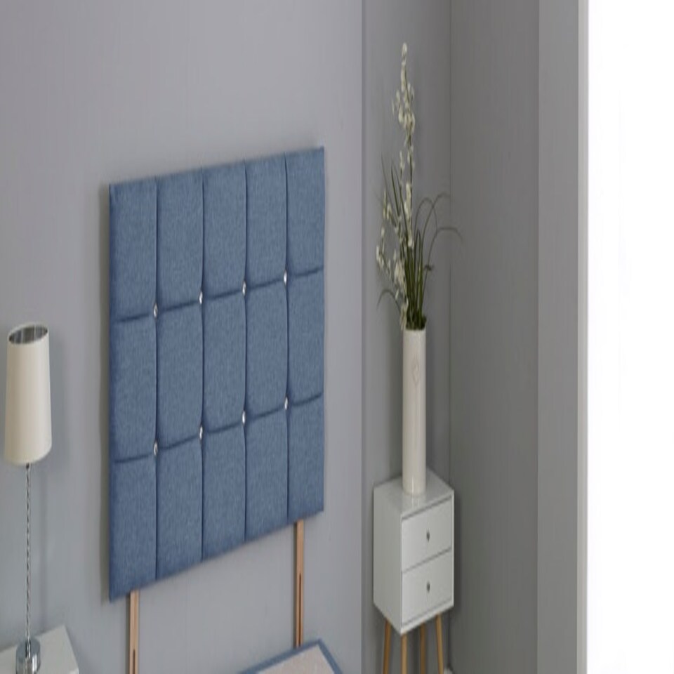Denim Linen Cube Headboard N/A | 4FT Small Double 26"inch Headboard