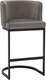 image 1 of Velino Velvet Kitchen Bar Stools, Matt Black Cantilever Frame, Seat With Backrest, Breakfast & Home Bar Stool - Grey
