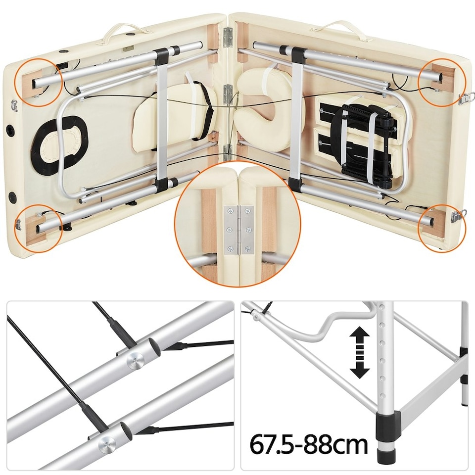 image 1 of Yaheetech Portable Folding Massage Bed with Headrest