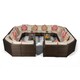 image 2 of Santorini Modular 13 Seat Rattan Conversation Set With 2 Coffee Tables Brown | Ivory