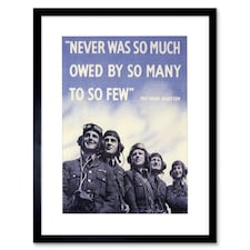 War WWII UK Churchill Pilot Battle Britain Quote Framed Wall Art Print