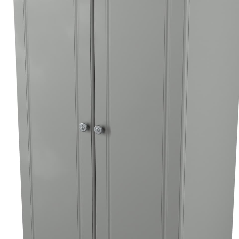 image 1 of Surrey Double Wardrobe in Dusk Grey & Bardolino Oak (Ready Assembled) | Grey | Dusk Grey & Bardolino Oak