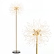 image 1 of HOMCOM Floor Lamp, Crystal Fireworks Standing Lamp, Metal Golden Pole Tree Lighting with Foot Switch, 8 Lights, G9 Bulb Base, for Living Room, Bedroom
