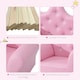image 2 of HOMCOM Kids Sofa Set, 2PCs Crown-Themed Child Armchair with Ottoman, Pink 