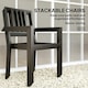 image 4 of Outsunny 4 PCs Stackable Outdoor Garden Chairs with Metal Slatted Design, Black