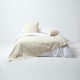 image 1 of Homescapes Cotton Rajput Ribbed Natural Throw - 150 x 200 cm | Cream | 1