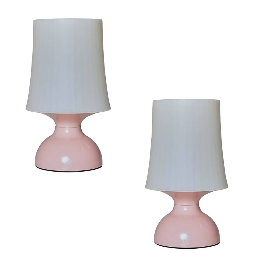 image 1 of ValueLights Colmar Pair of Outdoor Table Lamp | Pink