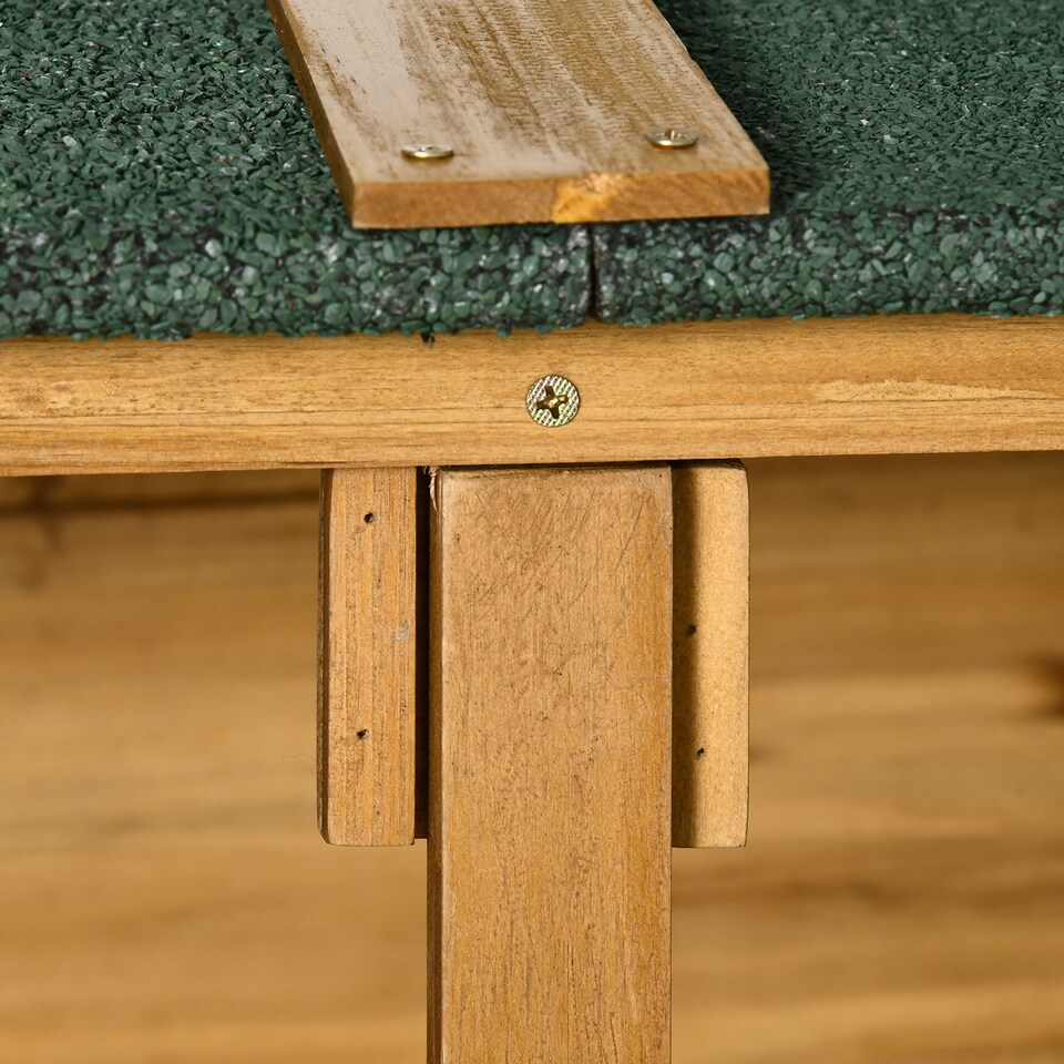 image 1 of Outsunny Small Shed, Wooden Garden Shed with Flexible Table, Hooks and Ground Nails, Lockable Tool Shed with Asphalt Roof, 140 x 75 x 157cm, Natural