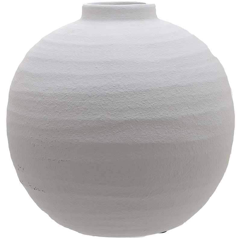 Tiber Vase - Ceramic - L28 x W28 x H28 cm - Matt White White