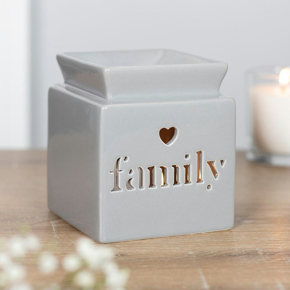 image 1 of Ceramic Grey Family Cut Out Oil Burner