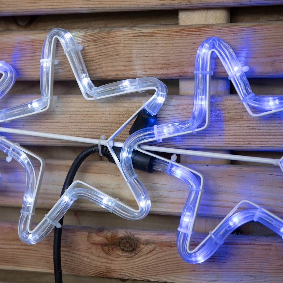 image 1 of 1.2m LED Rope Light 7 Star Silhouette Christmas Decoration in Cool White & Blue