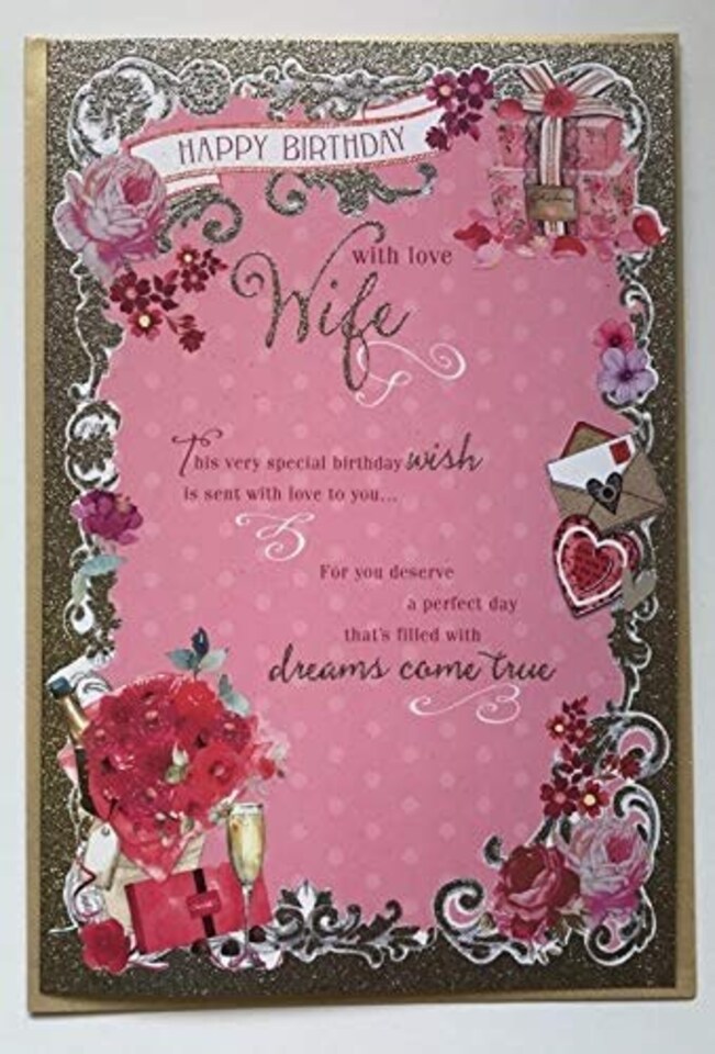 image 1 of Wife Happy Birthday Lovely Verse Card By Wishing Well