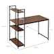 image 7 of HOMCOM Computer Desk Laptop Table w/4-tier Bookshelf  Metal Frame Walnut, Black