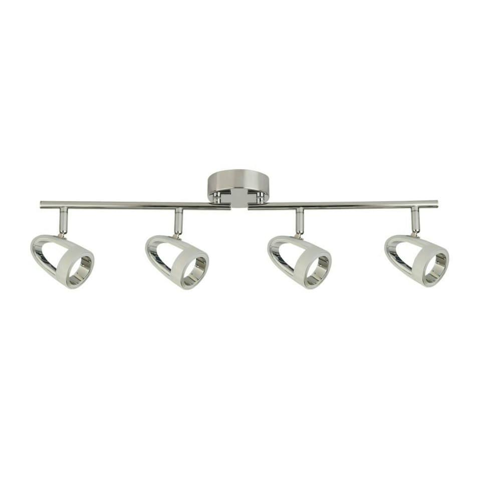 image 1 of Baird 4 Light Polished Chrome & White LED Ceiling Spotlight Bar
