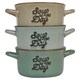 image 5 of Stoneware Soup Bowls With Handles | Green | Green & Set of 3 | 3