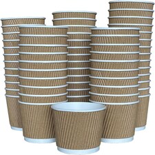 ECONX 4oz Disposable Coffee Cups 3-PLY Insulated Ripple Wall Takeaway Paper Cups 200pc