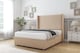 image 3 of Sloomy Devonshire Pebble Plush Divan Bed Base 2 Drawers Foot-End With 54 Inch Wingback Headboard | Brown | Pebble | King | 1
