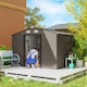 image 7 of Outsunny 9 x 6FT Galvanised Garden Storage Shed with Sliding Door, Brown