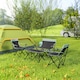 image 6 of Outsunny 4 Piece Foldable Camping Table and Chairs Set, Grey