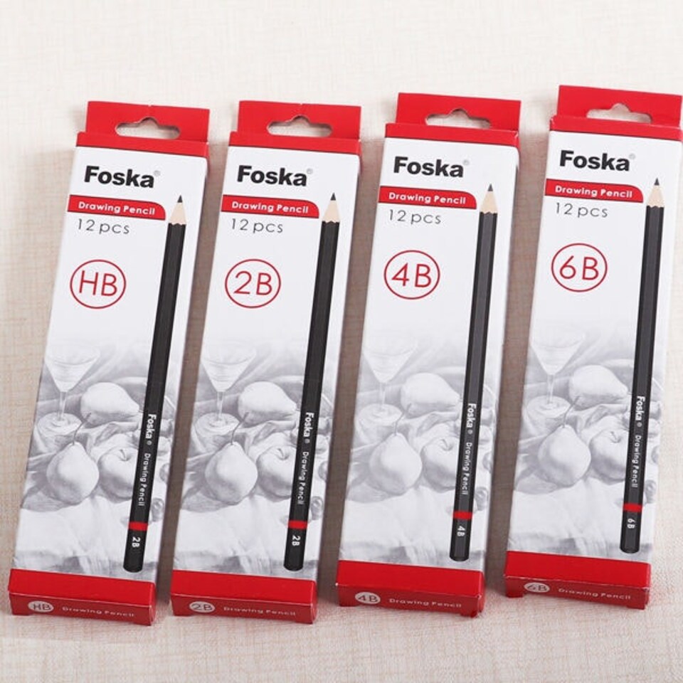 image 1 of Pack of 12 Professional Quality Sketch Drawing HB Pencils