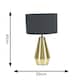 image 3 of ValueLights Jax Gold Metal Touch Dimmer Table Lamp with Charcoal Grey Drum Shade