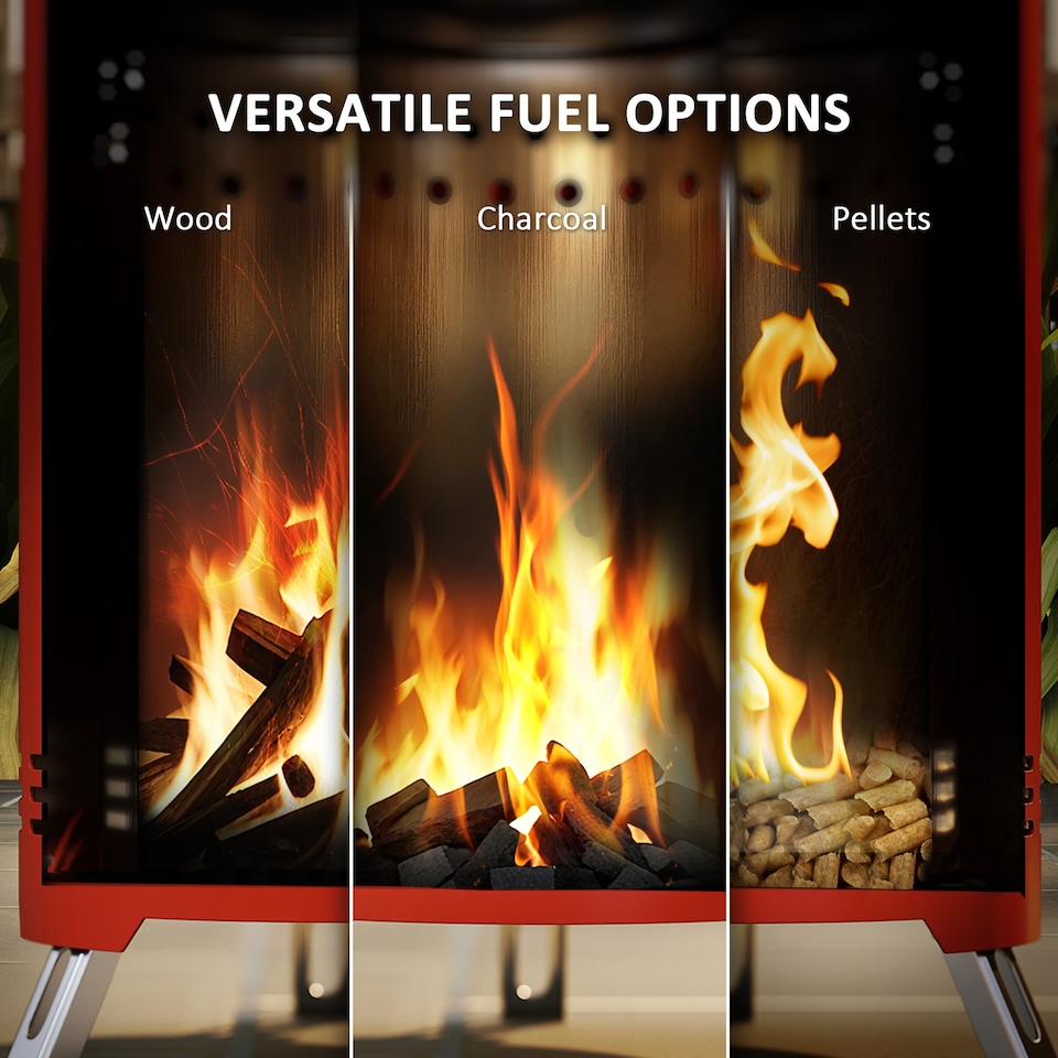 image 1 of Outsunny Stainless Steel Smokeless Wood Burning Firepit Garden Fire Pit