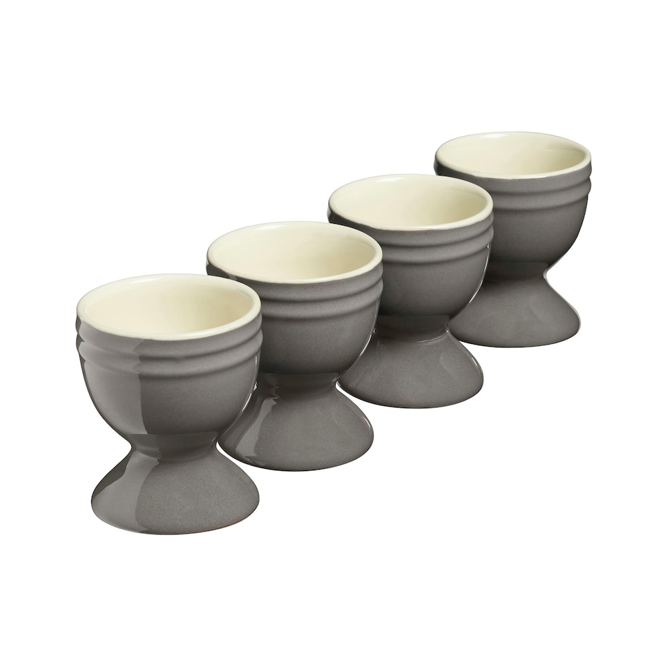 image 1 of Cooks Professional 4 Piece Egg Cup Set | Made From Durable Stoneware | Grey