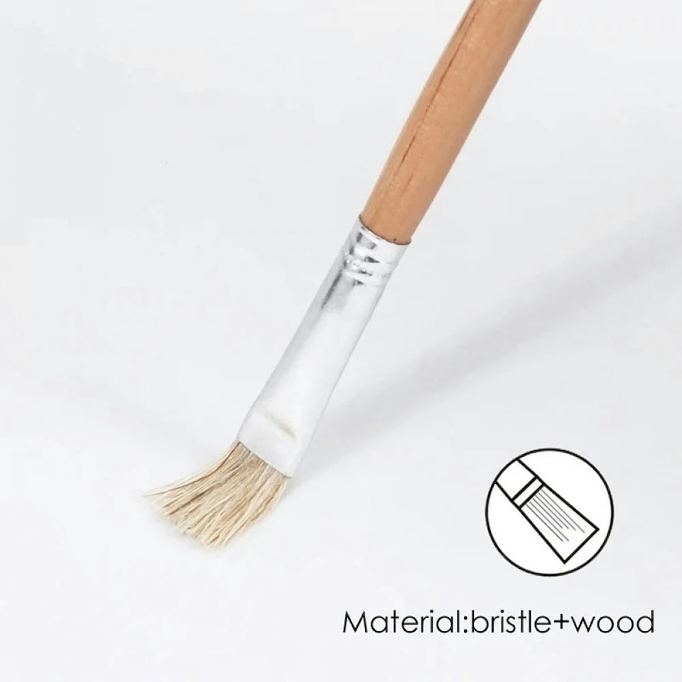 image 1 of Pack of 12 Assorted Size Wooden Handle Bristle Hair Artist Paint Brush Set