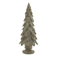 Hill Interiors Spruce Tree Sculpture - Brown - 16cm x 6cm x 6cm