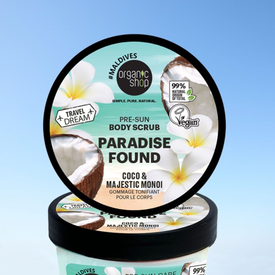 image 1 of Organic Shop Paradise Found Pre-Sun Care Body Scrub, 300ml
