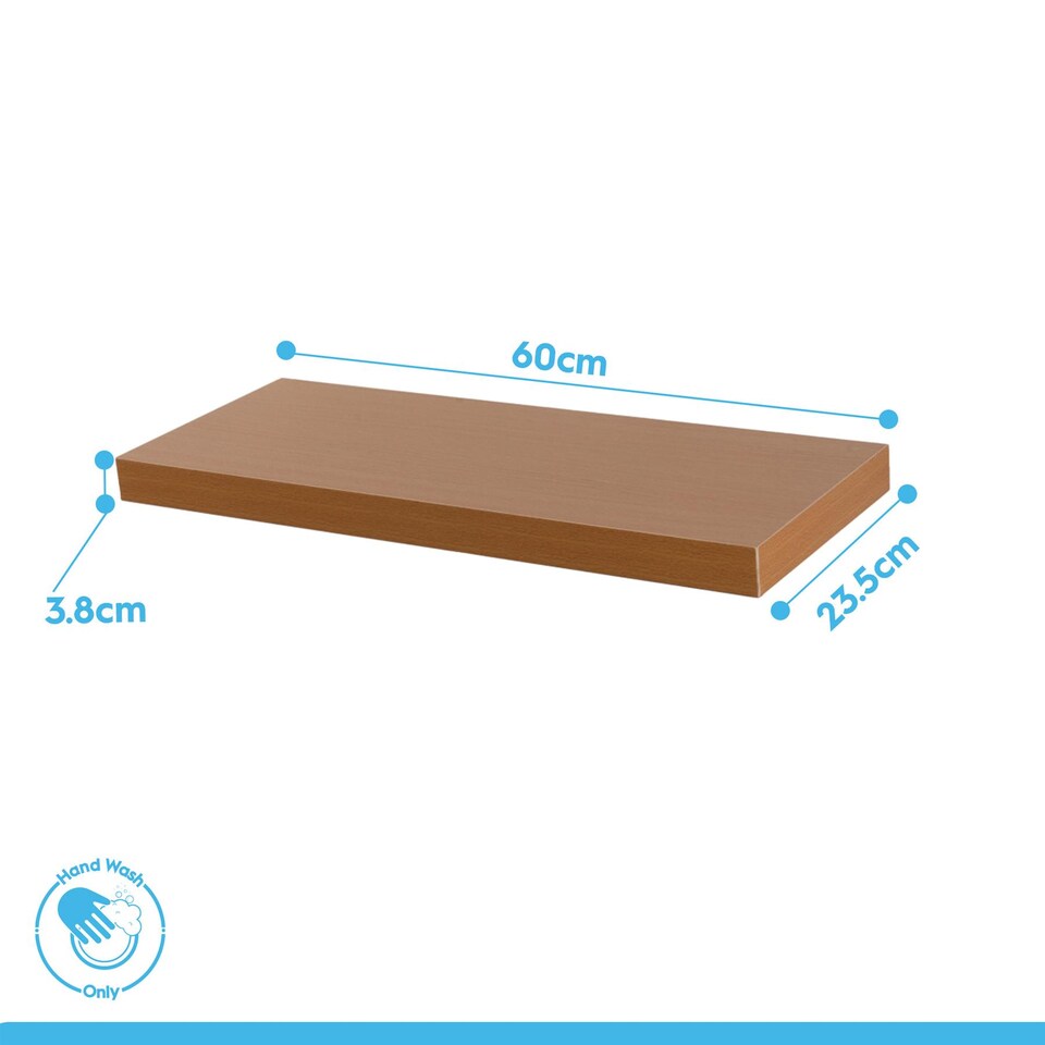 image 1 of Harbour Housewares 60cm Floating Wall Shelf - Photo Gallery Bookshelf Wall Shelves for Storage & Display | White | White | 2
