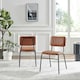 image 2 of Furniturebox Delta 2x Tan Faux Leather Black Legs Dining Chair